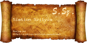 Simtion Szilvia névjegykártya